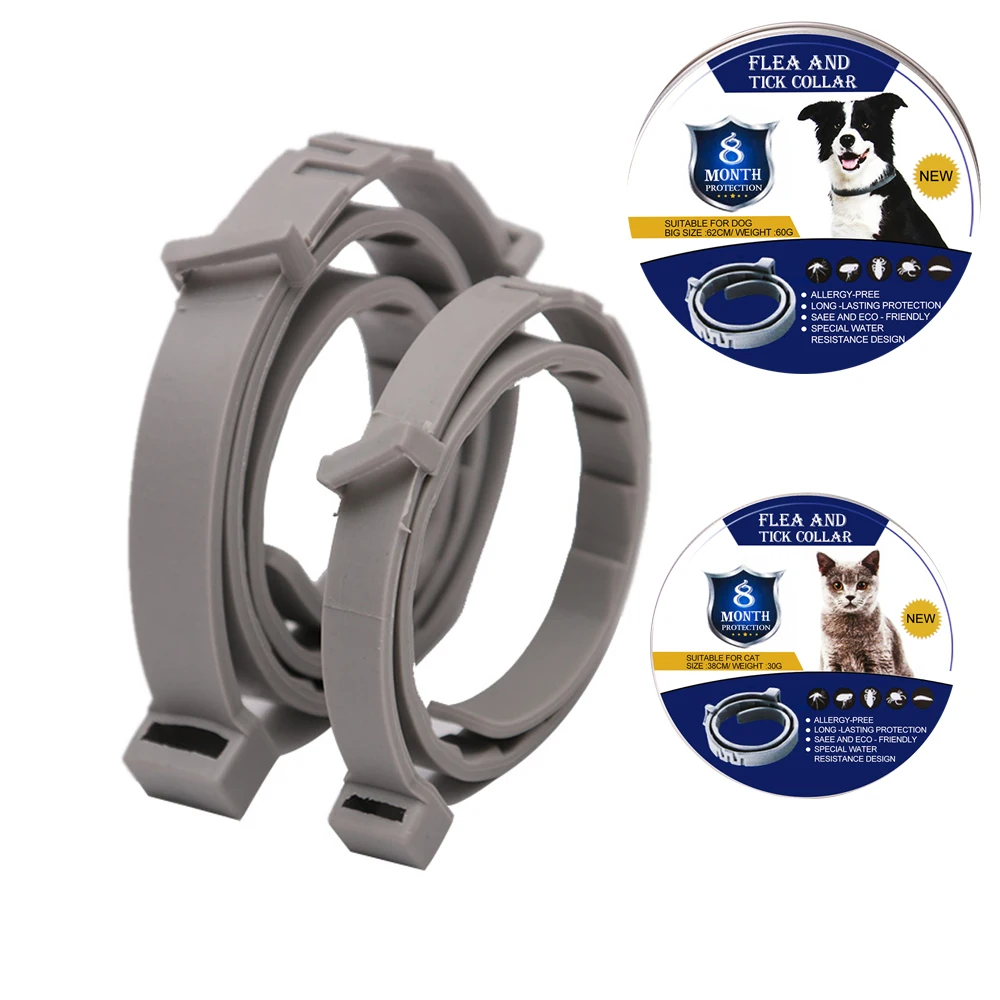 

New 8 Month Flea & Tick Prevention Collar for Dog Cat Insect Mosquitoe Repellent Adjustable Rubber Puppy Collars Pet Accessories