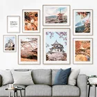 Осеннее крепление Fuji Torii Shimizu Осака клен Старый город настенная живопись холст постеры и принты скандинавский стиль Декор для гостиной