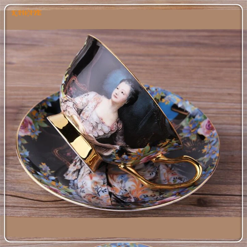 Керамическая чашка 5ZDZ473 в европейском стиле винтажный подарок ретро с рисунком