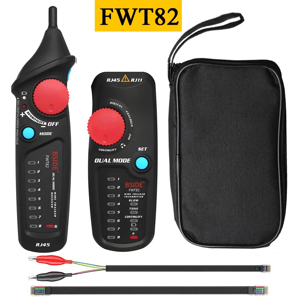 Flagship Version Портативный сетевой тестер кабеля Ethernet трекер BSIDE FWT11/81/82 RJ45 RJ11 RJ12 CAT5 CAT5e локальной сети Набор инструментов для ремонта - Цвет: Flagship Version
