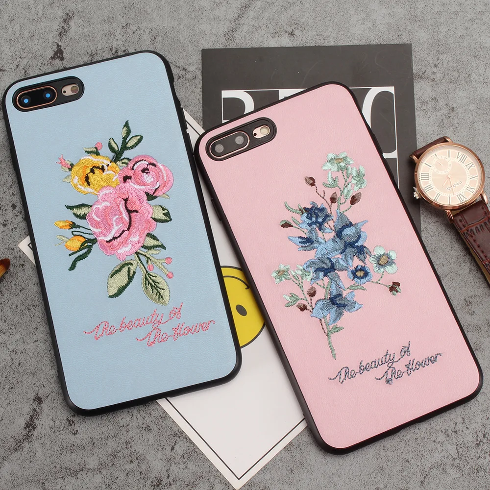 Женский чехол для телефона с классической вышивкой iPhone 11 Pro X XS XR Max PC + TPU iphone 6 7 8 plus