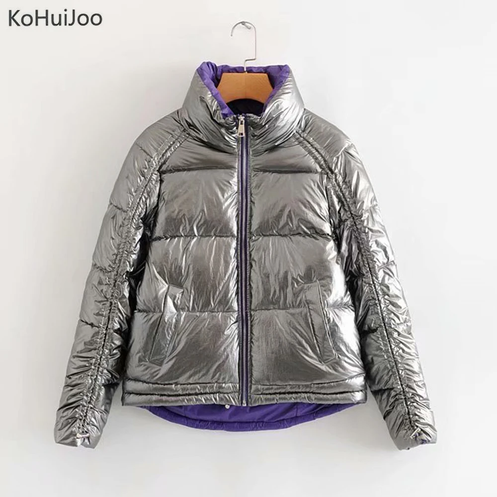 KoHuiJoo Женское зимнее пальто повседневное корейский стиль воротник стойка цветное