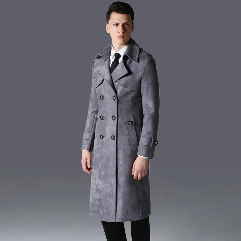 Mignlu длинный стиль осень зима двубортные куртки и пальто плюс размер 6xl роскошный