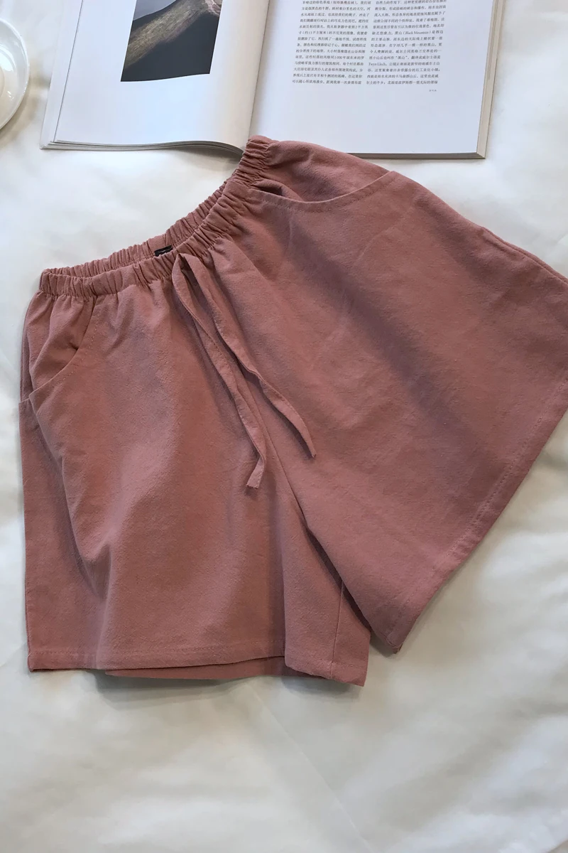 

Wide leg panties for femme elastic waist casual Women Short Pants Summer