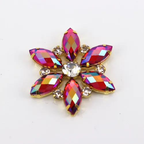 Flower Applique 6 Разноцветные стразы со стразами, аппликация с плоским основанием, пришивные стразы с жемчугом для украшения свадебного платья - Цвет: Flower Applique 6