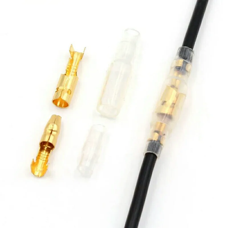 

20/50pcs/pack 3.9mm male and female terminal block car connector lug brass bullet film and female wire connector