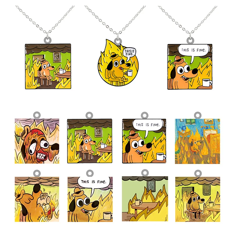 

TAFREE Funny Dog Anime Jewelry Long Chain Necklace Resin Epoxy Design Tiny Epoxy Pendant Necklace Cute Girl Jewelry Gift