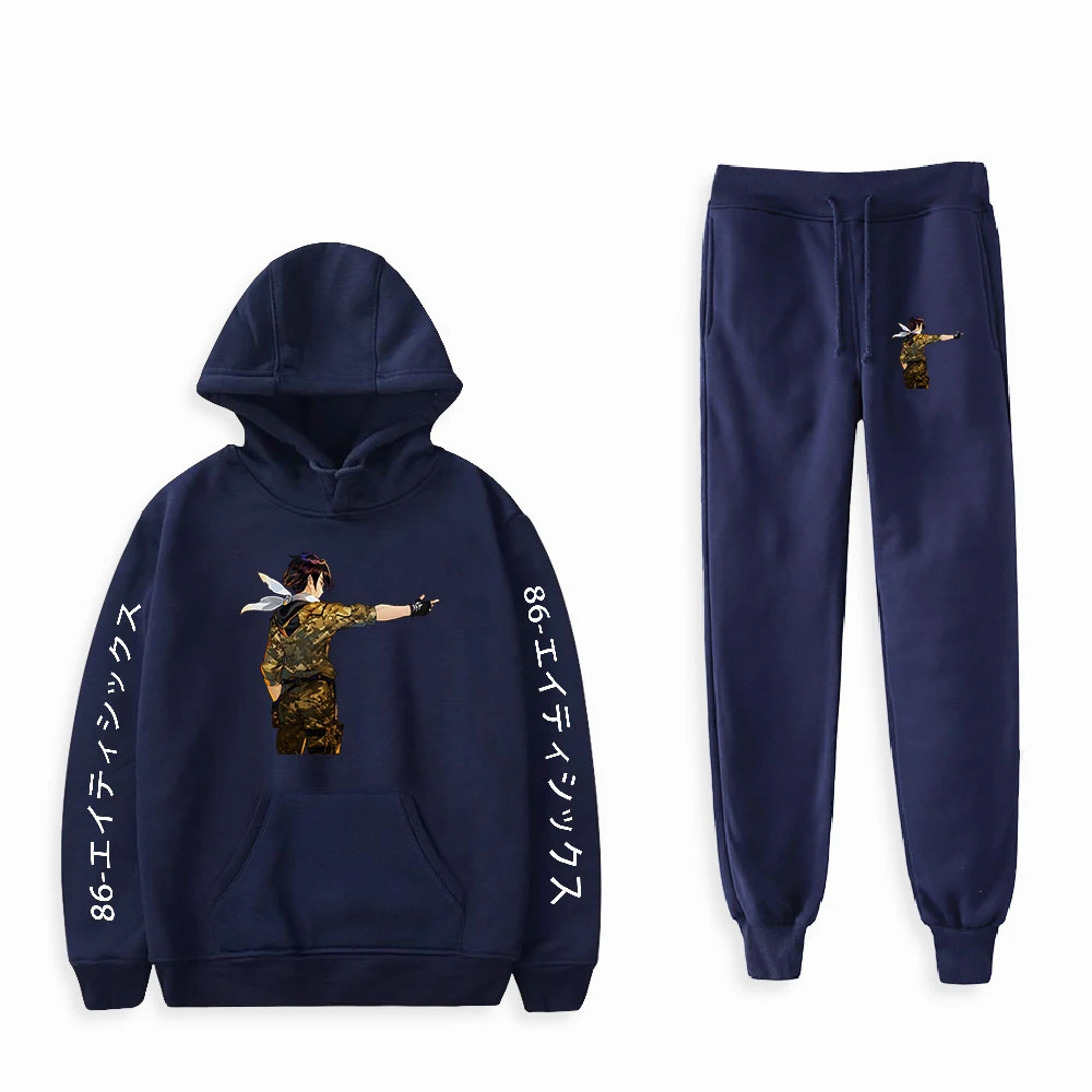 

86-EightySix Harajuku Casual Men Pullovers Hoodies tracksuit suit 2 pieces sets hoodies sweatshirt and pants suits Women Clothes