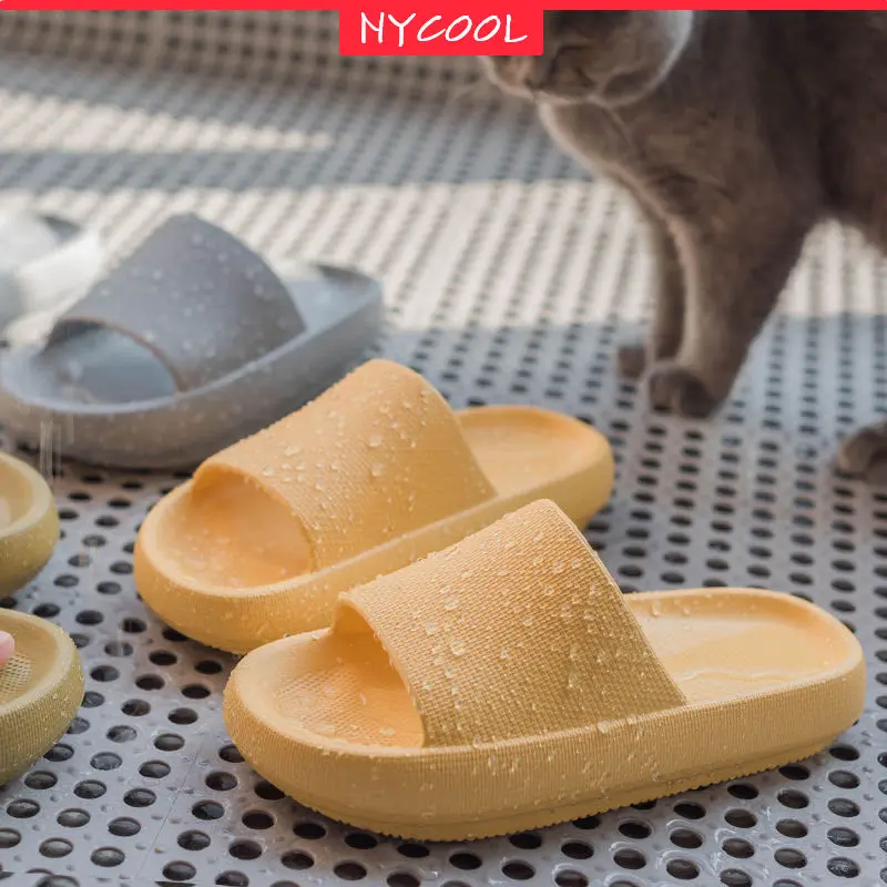 

NYCOOL 4.5cm Thick Sole House Slippers Men Women Non-slip Bathroom Footwear Boys Girls Lovers Flip Flops Summer Beach Sandals