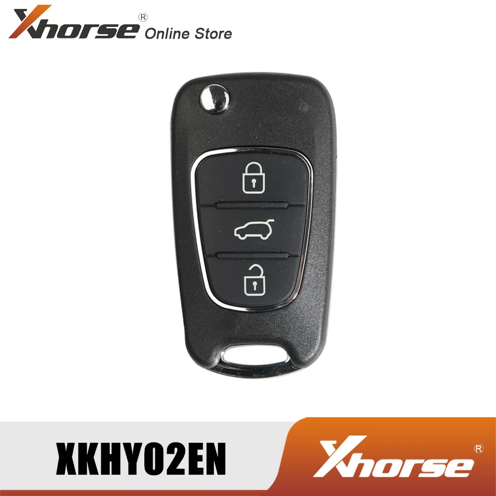 Проводной дистанционный ключ Xhorse XKHY02EN для Hyundai Flip с 3 кнопками на английском