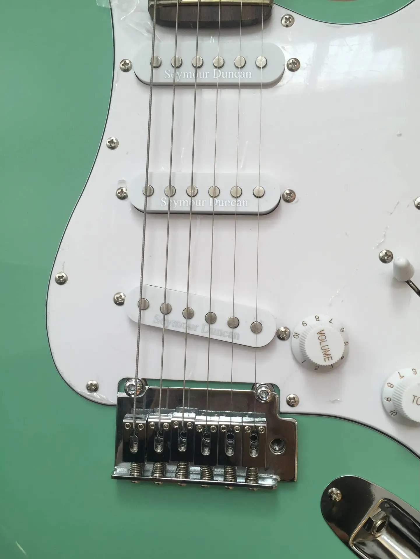

free shipping factory custom new real photos high quality ST Light blue Electric Guitar SSS pickup 8pai