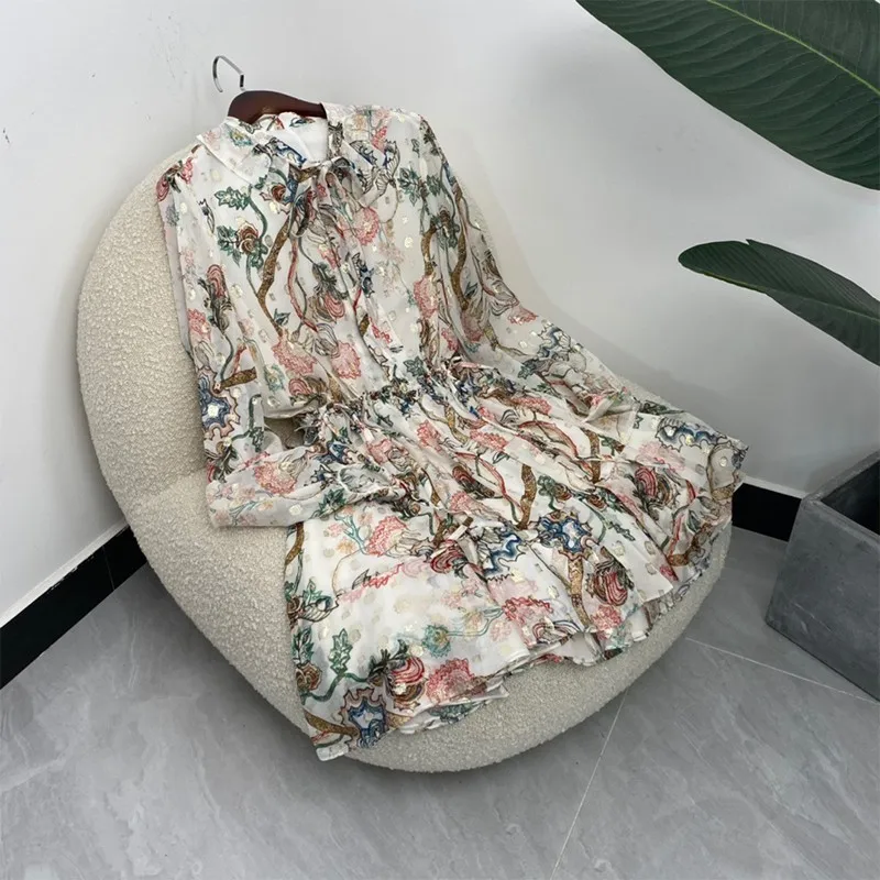 

New Summer Women Fashion Floral Print Silk Mini Dress