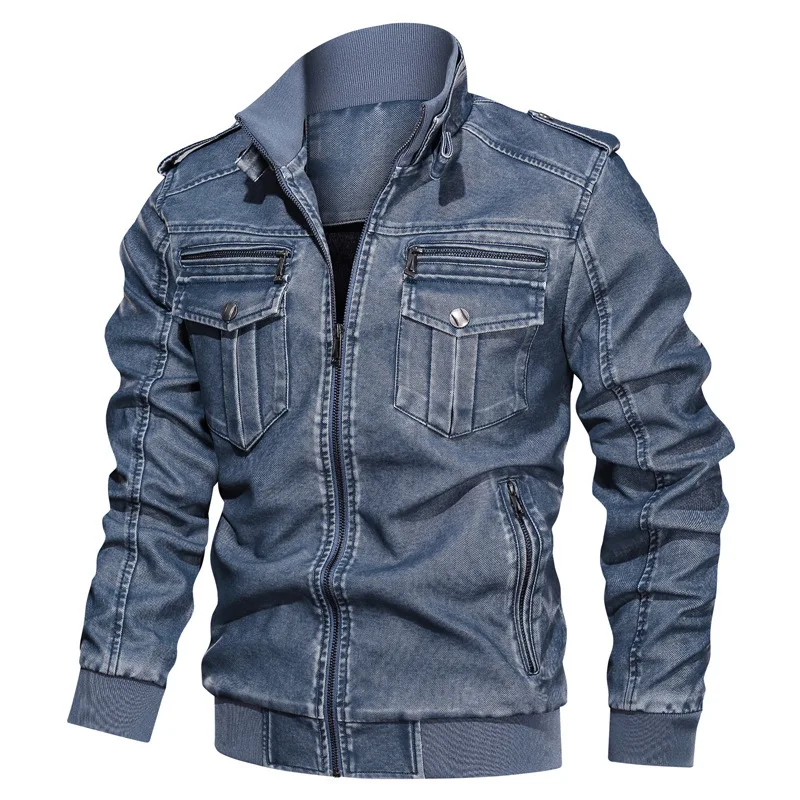 

New Men's Motorcycle Jacket Leather Jacket Men Winter Autumn Windproof Outerwear Male Brand Clothing Dropshipping