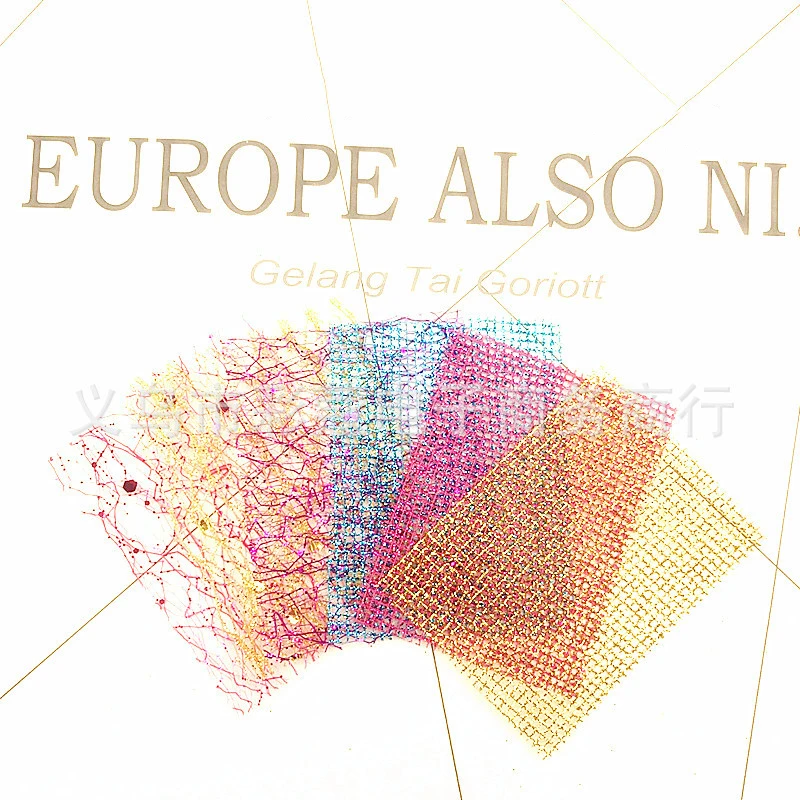 6 видов цветов можете выбрать золотую сетку наклейки для ногтей блестящая линия