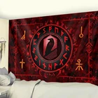 Таинственный символ викингов гобелен домашний декор богемный Декор психоделическая сцена Коврик для йоги хиппи простыня диван одеяло