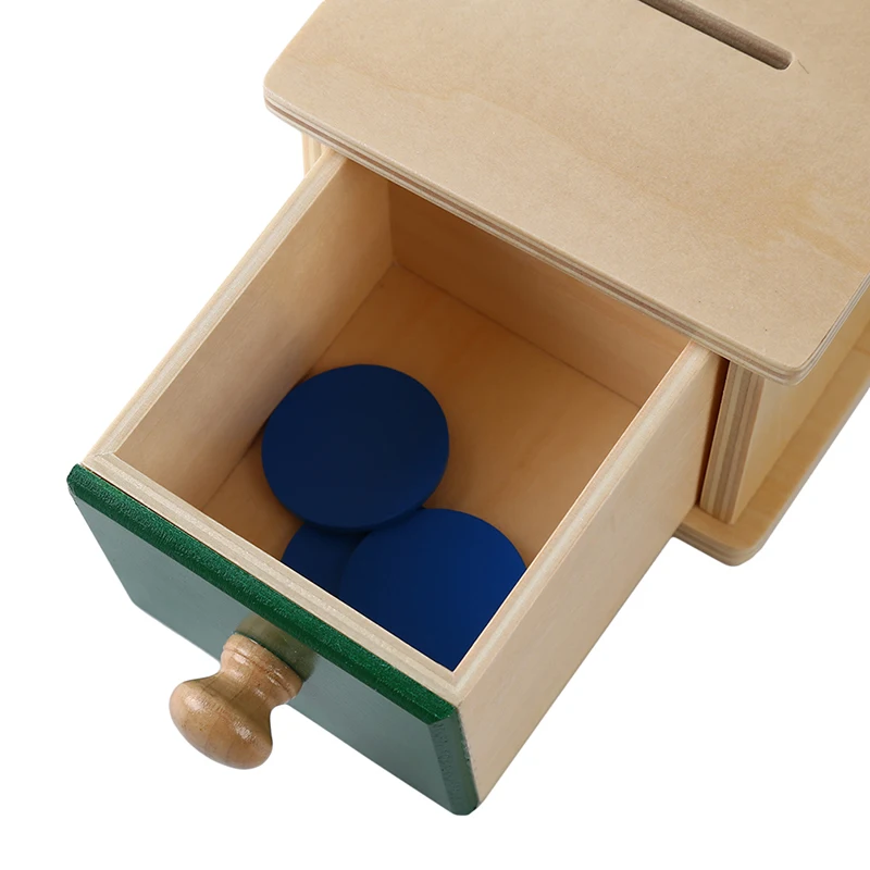 Игрушка Монтессори для детей сенсорная коробка с монетами в коробке деревянные