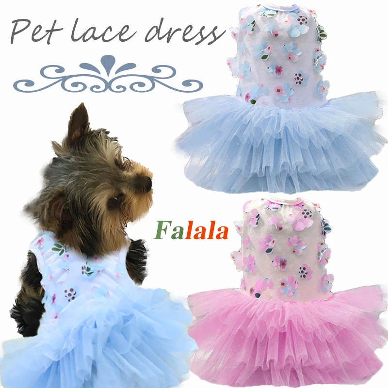 Dog Clothes Princess Style Skirt Apparel for Pets Puppy Lace Dress Spring Summer Wholesale