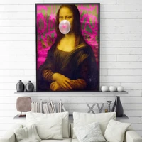 nordic style mona lisa white bubble gum canvas prints painting modular pictures living room modern home decor wall decoration