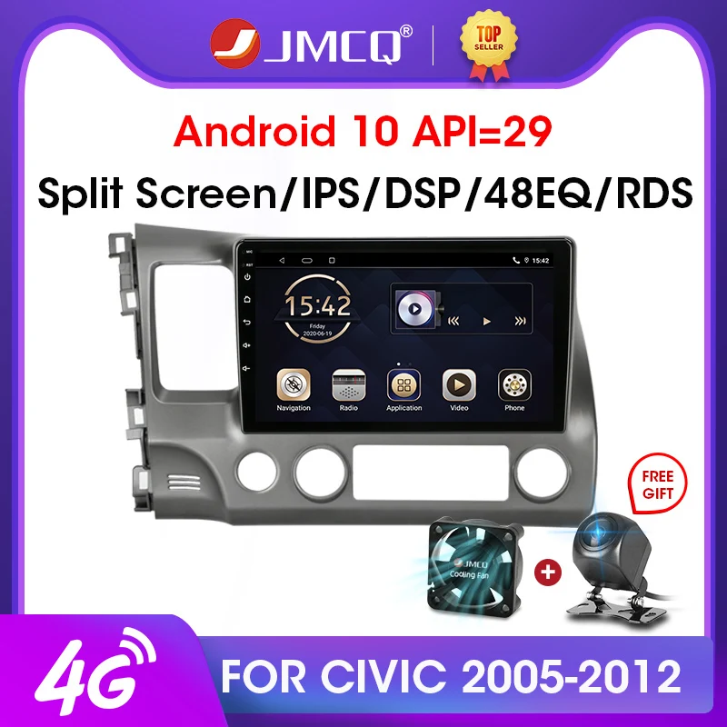 

Автомобильная Мультимедийная система JMCQ, 2 + 32 ГБ, Android 9,0, CarPlay, DSP, видеоплеер, навигация, GPS, автомобильная стереосистема для Honda Civic 2005-2012, 2din