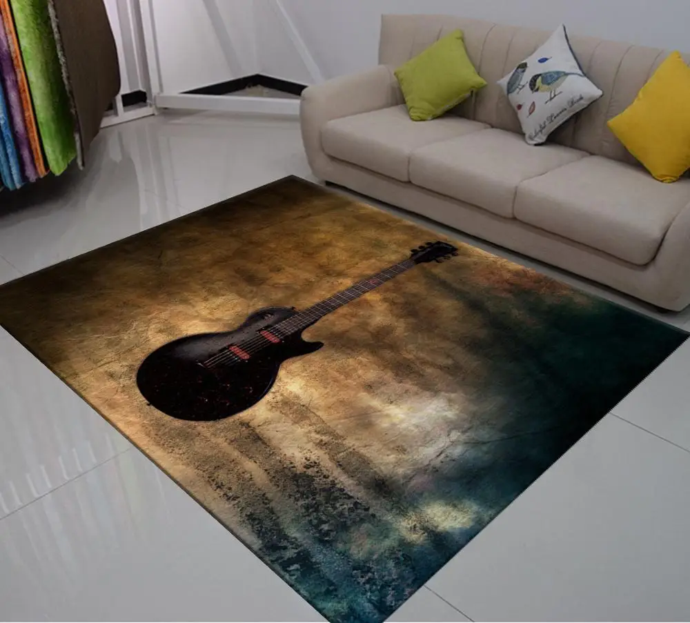 Горящий гитарный ковер с 3D принтом уличный детские коврики для спальни домашний