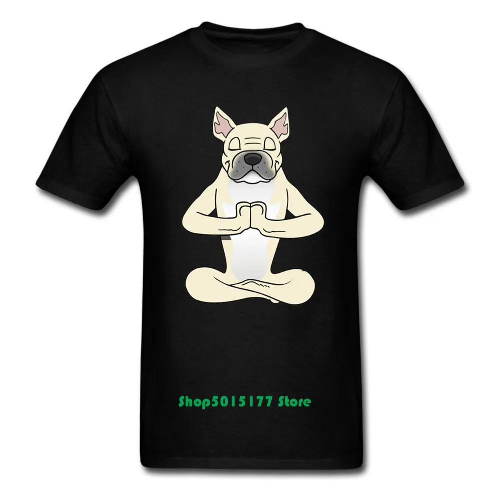 Уникальный дизайн кремовый Французский бульдог Намасте Йога футболка мужская