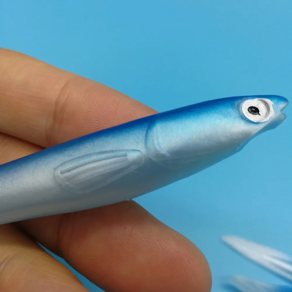 HOOFISH, 3 шт./лот, 6,2 г/140 мм, приманка для рыбалки, Мягкая приманка, маленький угорь, Супер приманка, искусственные приманки, голубые/светящиеся белые