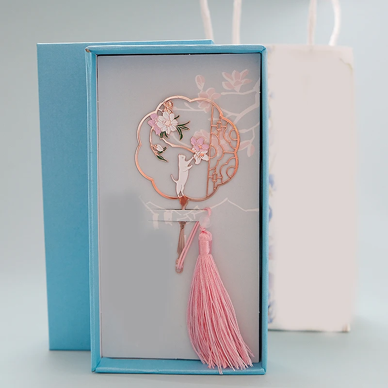 1 шт. креативный китайский стиль кошка рыба узор кисточка металлическая подвеска