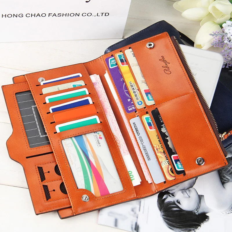 

Baellerry New PU Leather Lady's Purse Long Korean Fashion Zipper Hand Bag Multi Function Horizontal Mobile Phone Bag