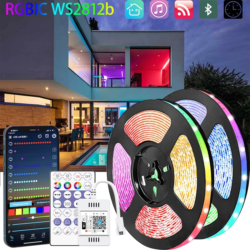 LED Strip RGBIC WS2813b Waterproof WiFi Alexa Smart Diode Gaming Lights Flexible Control Applicable Christmas Decoration Or Gift | Лампы и