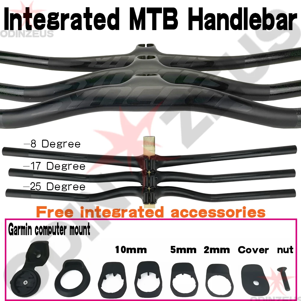 Цена Руль для горного велосипеда OdinZeus из углеродного волокна, интегрированный руль для горного велосипеда, Фрейзер IC SL -8 -17 -25, три спецификации
