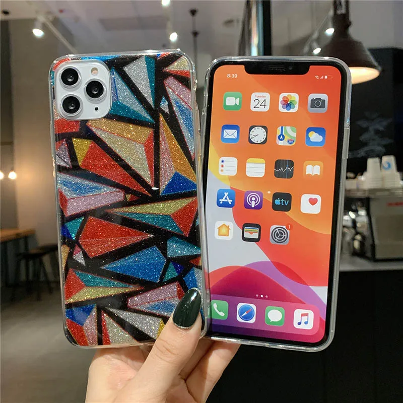 IPWSOO многоцветный Блестящий блестящий чехол для телефона iPhone 11 Pro X XS XR Xs Max цветной