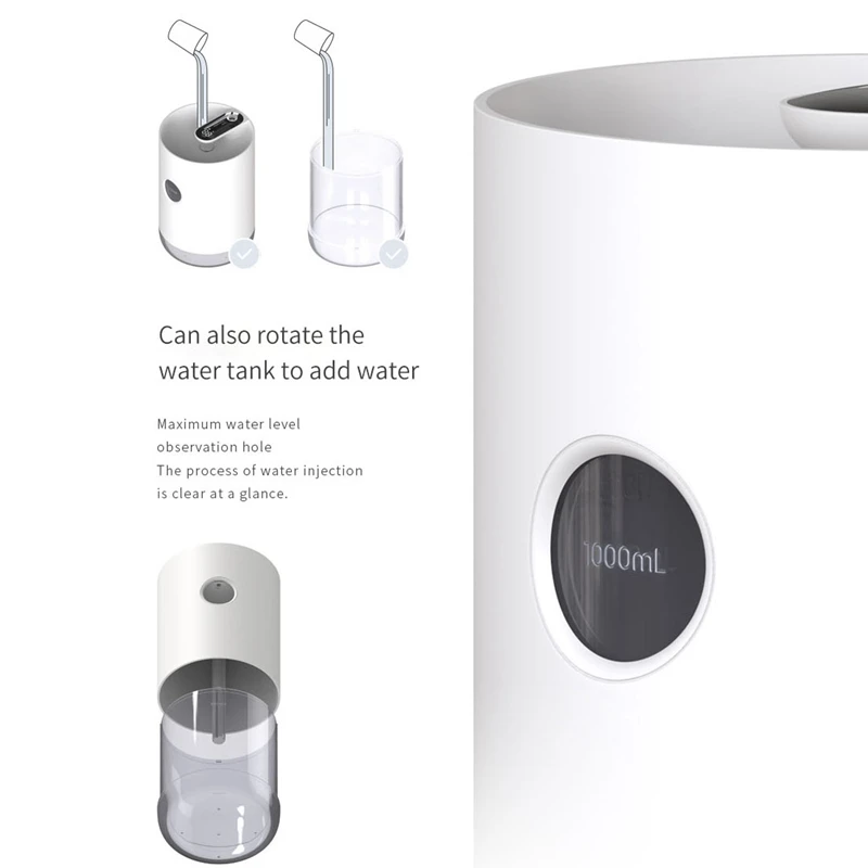 

USB Charging Storage LED Display Water Rhyme Humidifier Direct Water Sprayer Home Air Purifier Two Modes Adjustable Air Humidifi