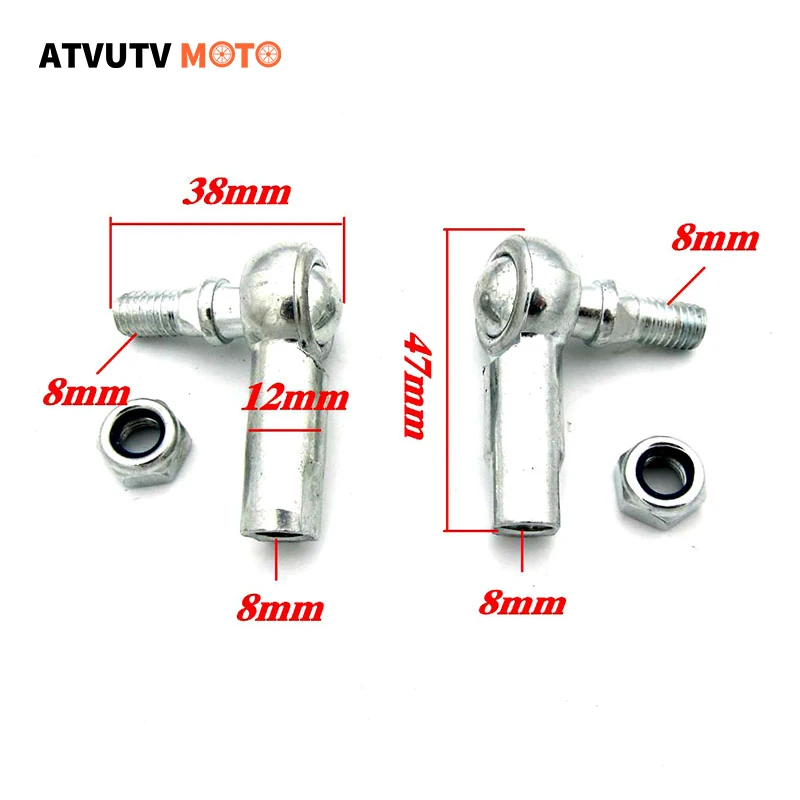 

1 Pair M8XM8 8X8MM Steering Tie Rod Ball Joint For 70 90 110 125 150 200 250cc ATV Quad 4-Wheeler ATV Parts Buggy