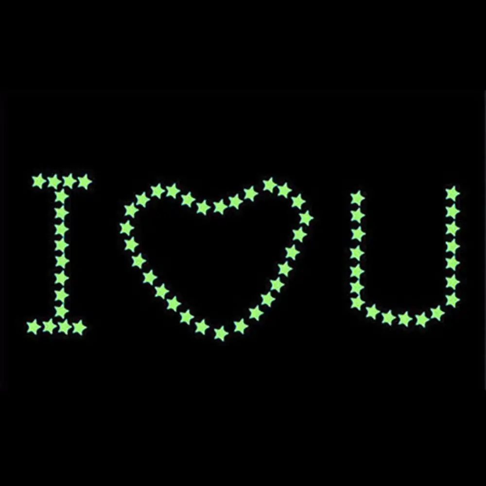 

100/40Pcs 3D Glow in the Dark Stars Ceiling Wall Stickers Cute Living Home Decor