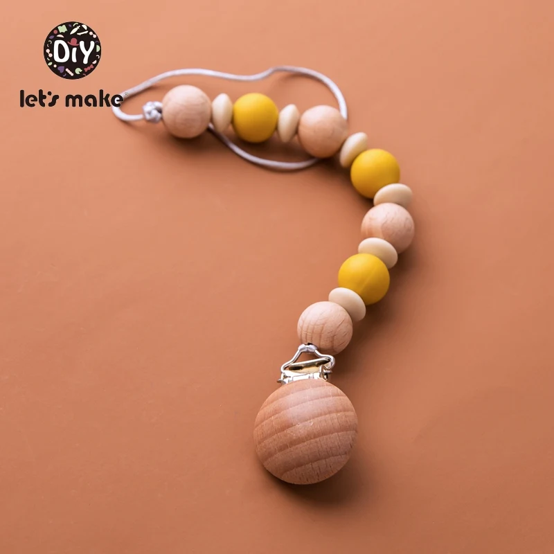 Давайте сделаем детскую соску с цепочкой 1 шт деревянная бусина 4 6 месяцев