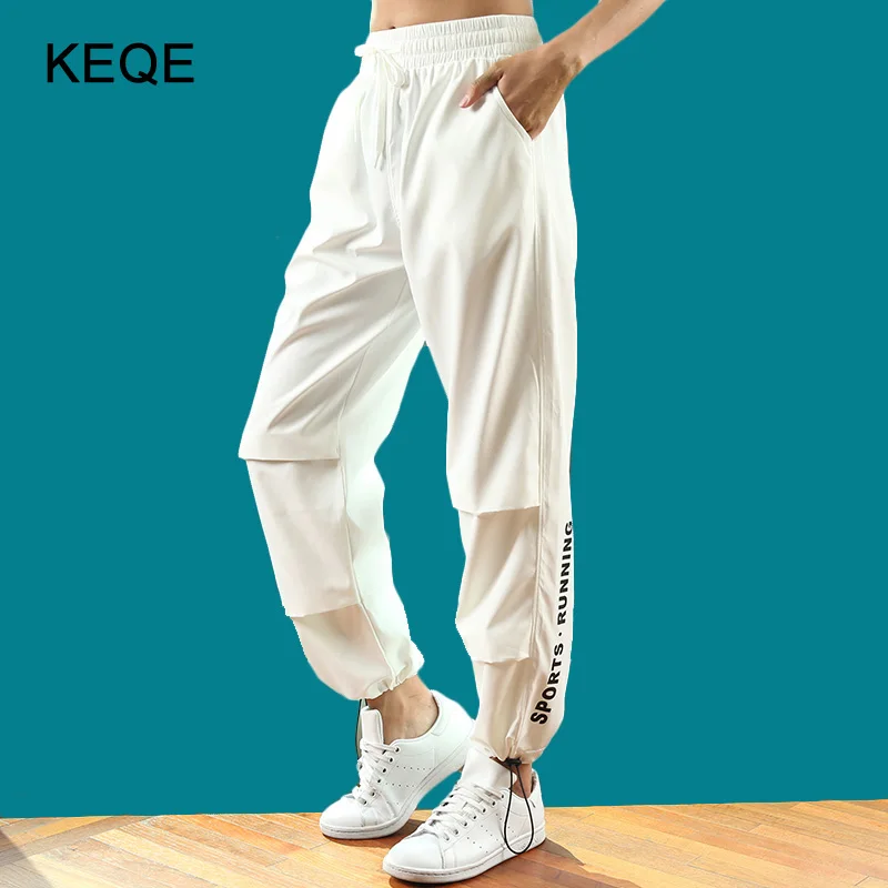 

Женские шаровары размера плюс, женские весенние спортивные штаны, женские джоггеры, штаны с высокой талией, белые брюки, широкие спортивные ...