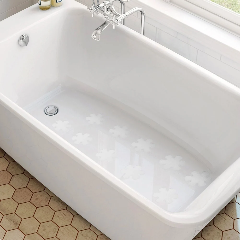 

High Anti-slip Stickers Safety Bath Strips Snowflake Shower Treads Bathtub Decals Tape UEJ