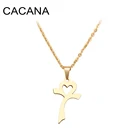Ожерелье CACANA из нержавеющей стали для женщин и мужчин, ожерелье с цветочным дизайном в форме сердца для влюбленных, ювелирные изделия для помолвки