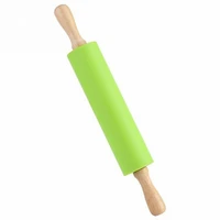 silicone rolling pin baking cookies biscuits fondant dough roller pp non stick rolling pin embossing mold diy baking