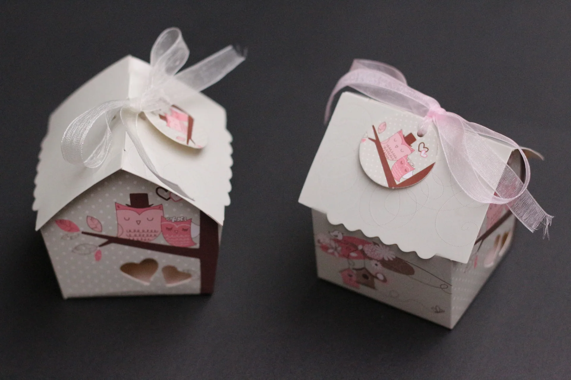 

6*6*7cm Bird Nest Candy Box with Ribbon Baby Shower Birthday Favor box