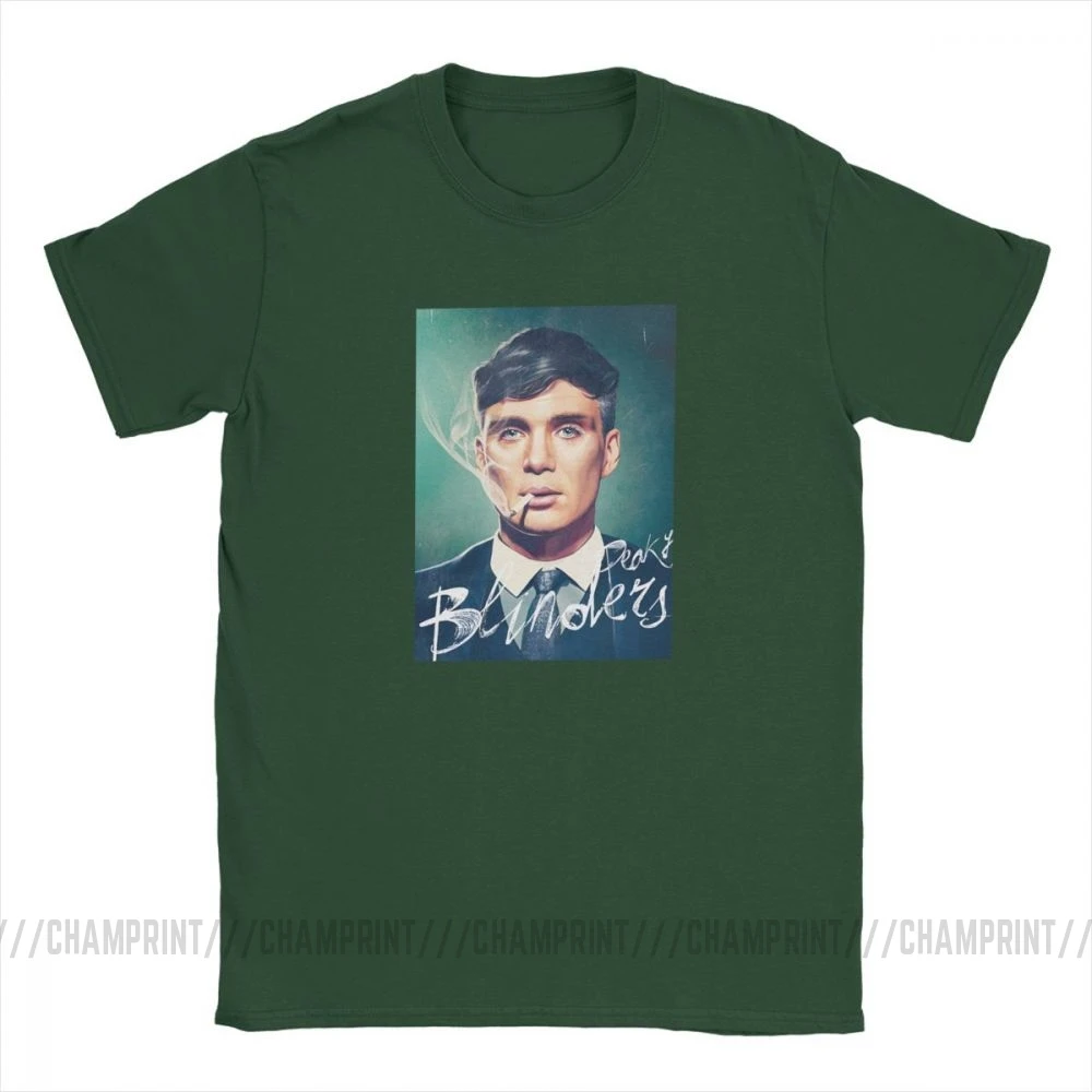 Мужские футболки Peaky Blinders Humor с коротким рукавом, футболки с круглым вырезом, одежда из хлопка, Оригинальная футболка - Цвет: Forest Green