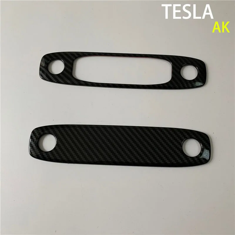 Для Tesla модель 3 лампа для чтения из углеродного волокна патч украшение интерьера Модификация аксессуары декоративный свет внутренний потолок - Название цвета: 2P ABS carbon fiber
