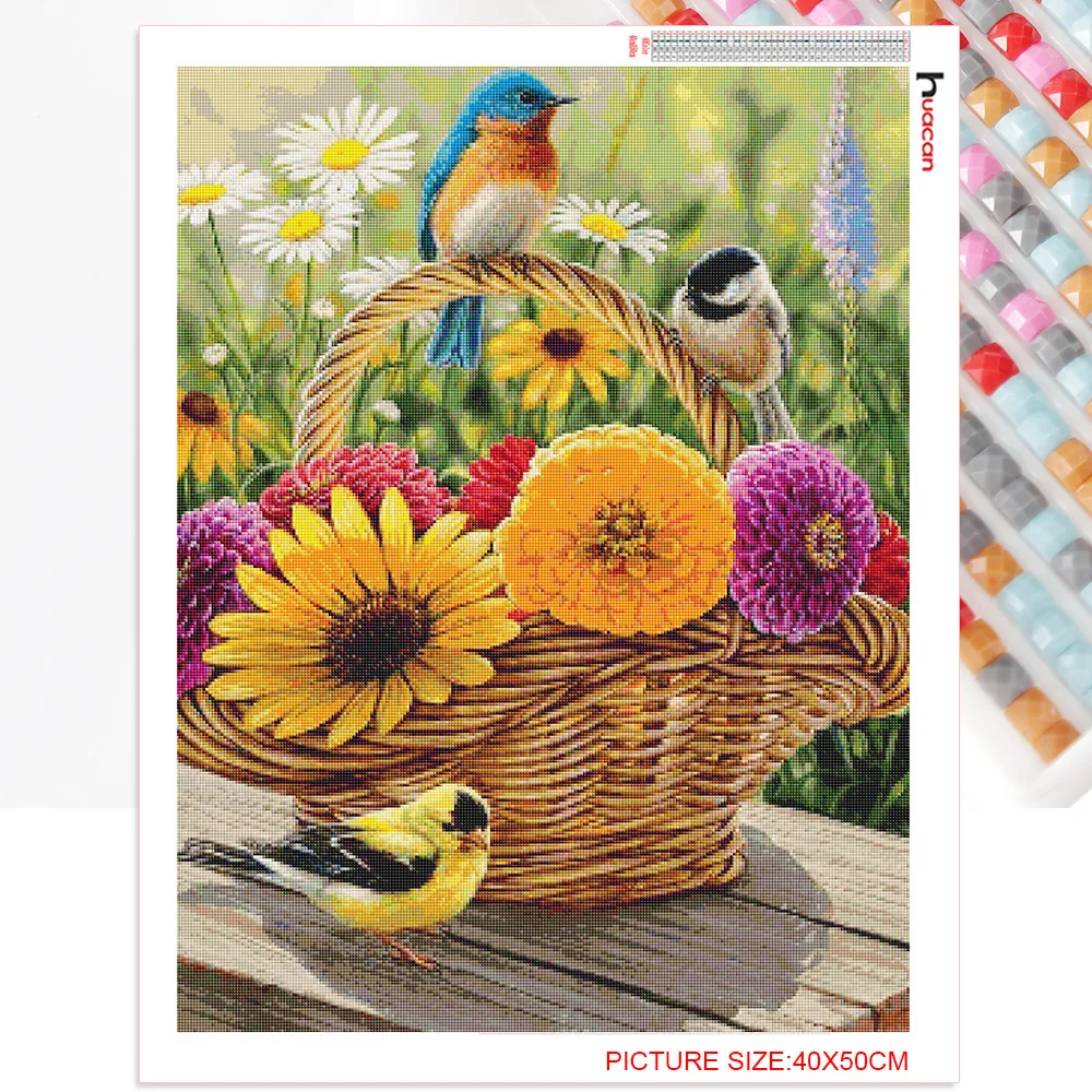 Полная Алмазная вышивка Huacan полный комплект Цветочная фотокартина ландшафтный