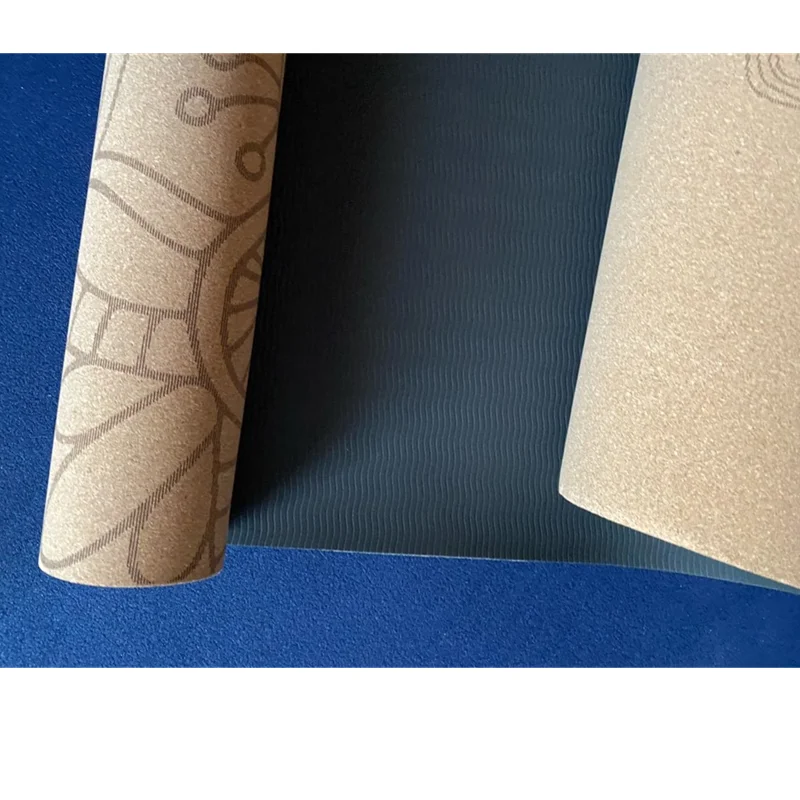 Нескользящий пробковый коврик для йоги из ТПЭ 72*24 натуральный Коврик пилатеса