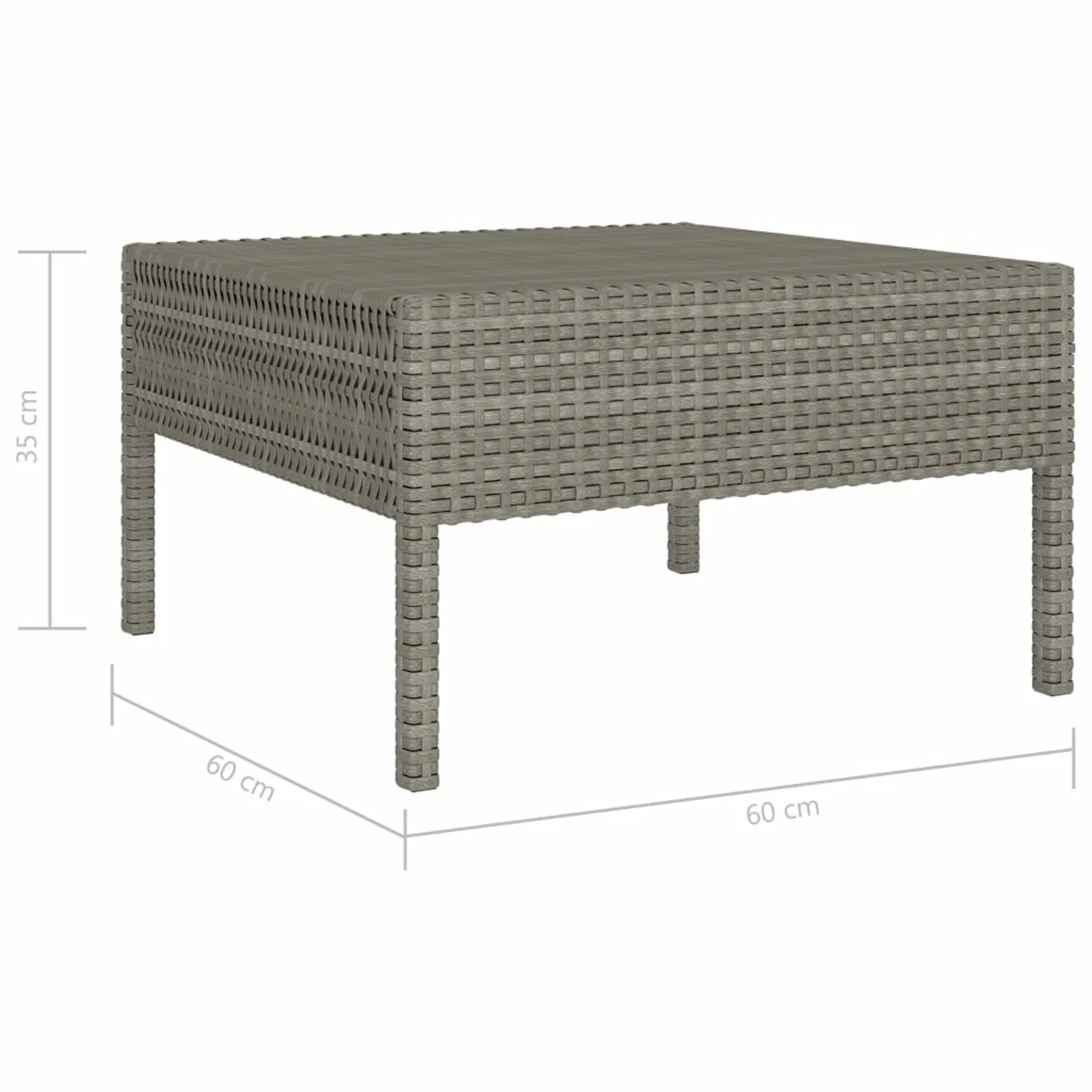 

3 pcs Garden Sofa Set with Gray Polyrattan Cushions