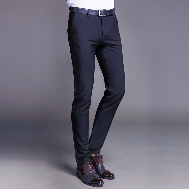 New Fashion High Quality Cotton Men Suit Pants Straight Spring Autumn Long Male Classic Business Casual Trousers Full Length