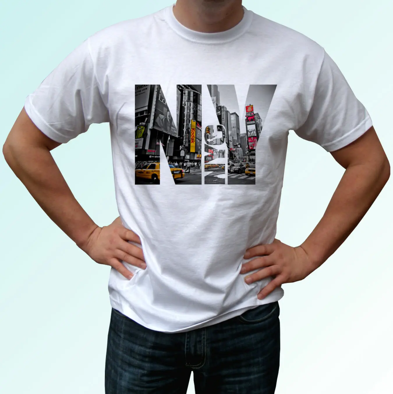 NYC New York City logo white t shirt top USA design mens womens kids baby Long Sleeve Hoddies unisex hoddie short sleeve Tee Shi | Мужская