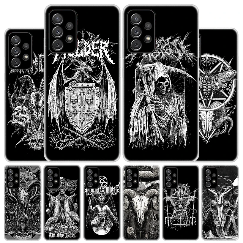 Чехол для телефона с изображением Сатанинской Козы и Дьявола для Samsung Galaxy A53 A52 A54 A14 A12 A13 A22 A23 A24 A32 A33 A34 A02S A03S A04S A72 и т.д.