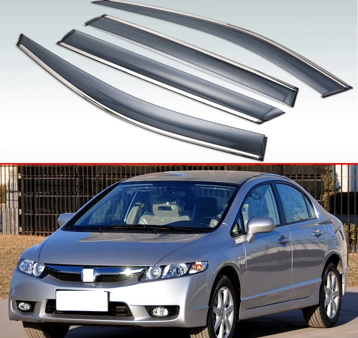 

Для Honda Civic 2008 2009 2010 2011 пластиковый Наружный козырек вентиляционные оттенки Защита от солнца дождя