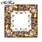 Картина с квадратными стразами ArtBack diy 5d, часы 3d, полная круглая картина с изображением цветов, настенное украшение